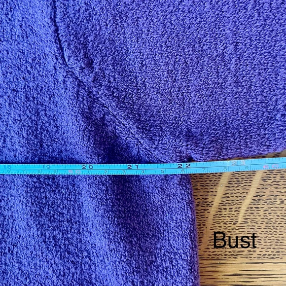 Vintage Express Tricot Plum Purple V-Neck Long Sleeve Sweater Large Side Vents - Picture 9 of 12